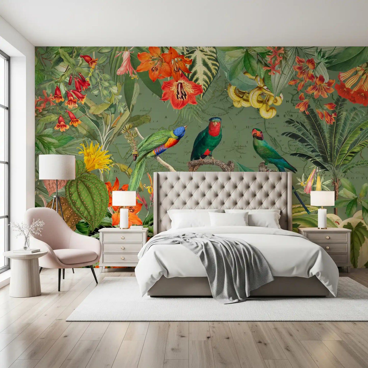 Exotic Botanical Explorer Mural Wall Mural
