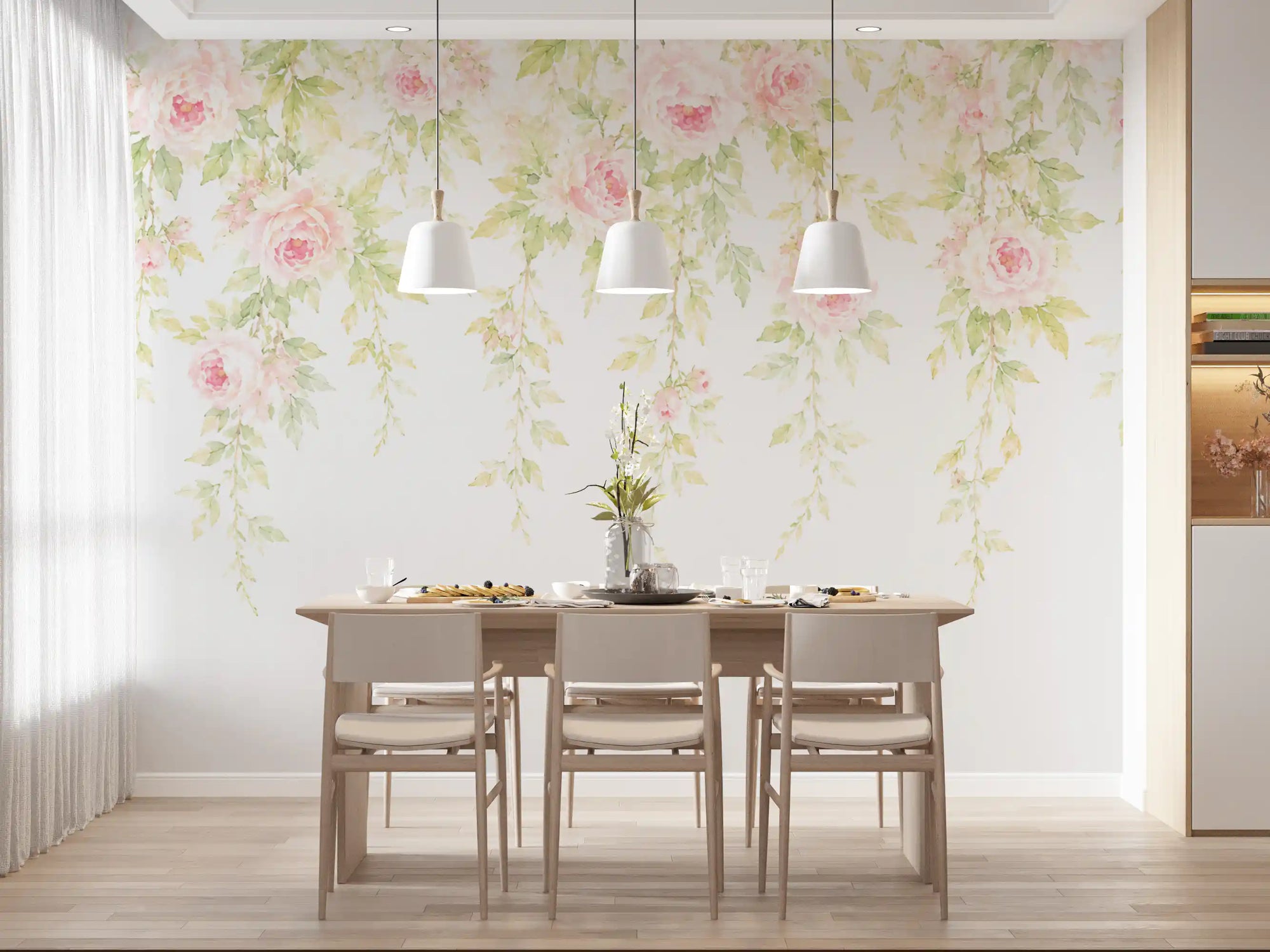 Dreamy Pastel Floral Canopy Wall Mural