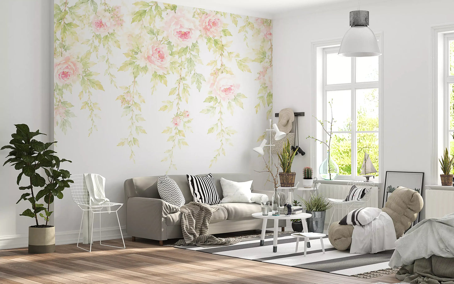 Dreamy Pastel Floral Canopy Wall Mural