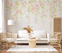 Dreamy Pastel Floral Canopy Wall Mural