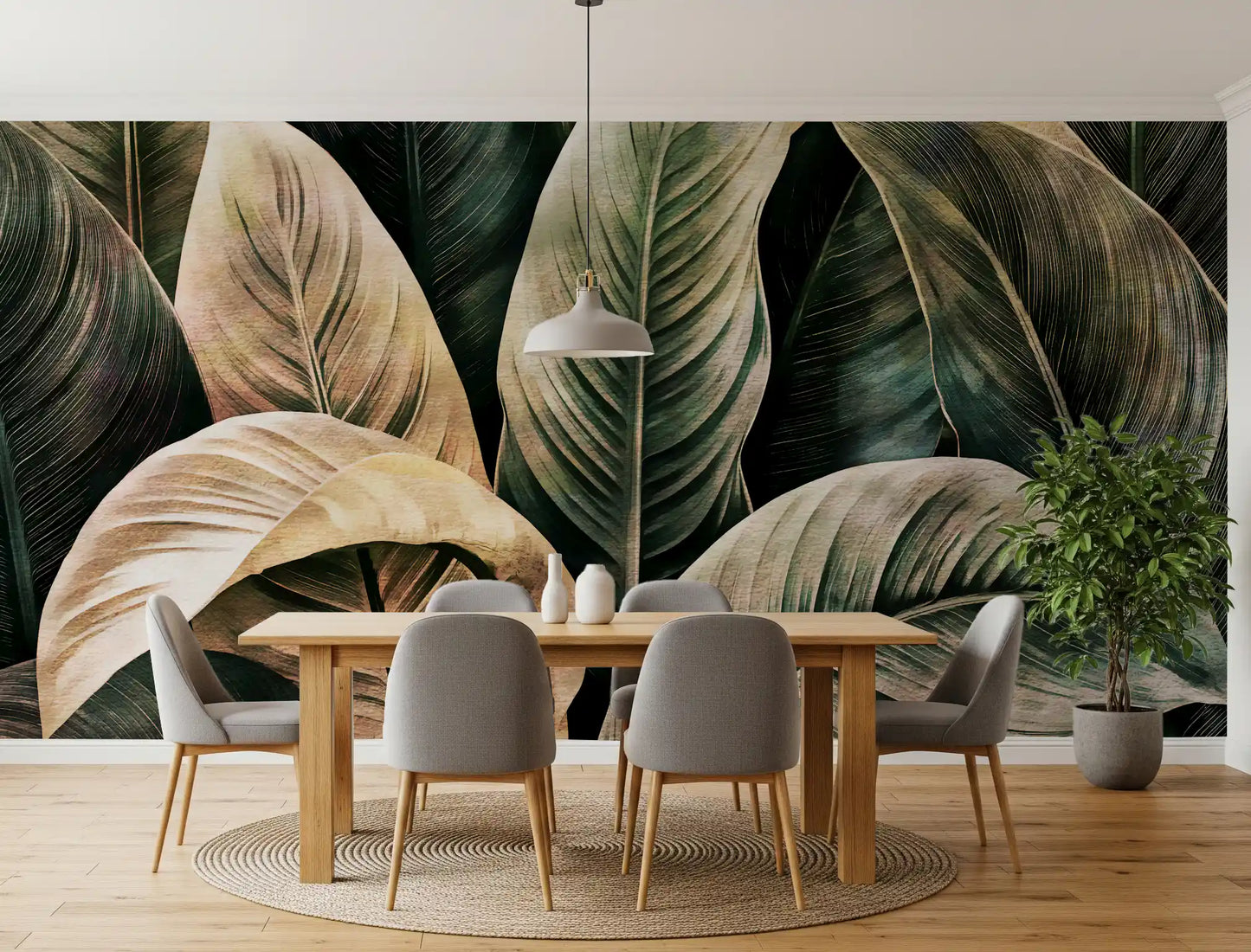 Lush Forest Botanical Study Wall Mural