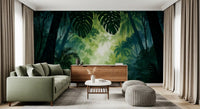 Misty Tropical Rainforest Canopy Wall Mural