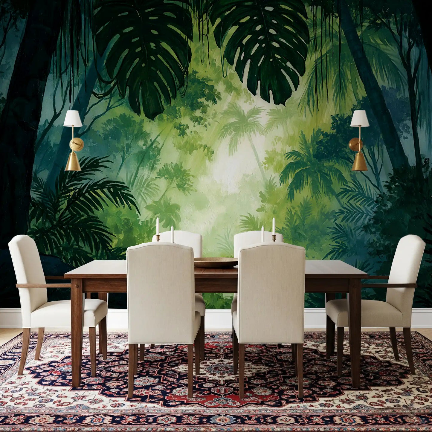 Misty Tropical Rainforest Canopy Wall Mural
