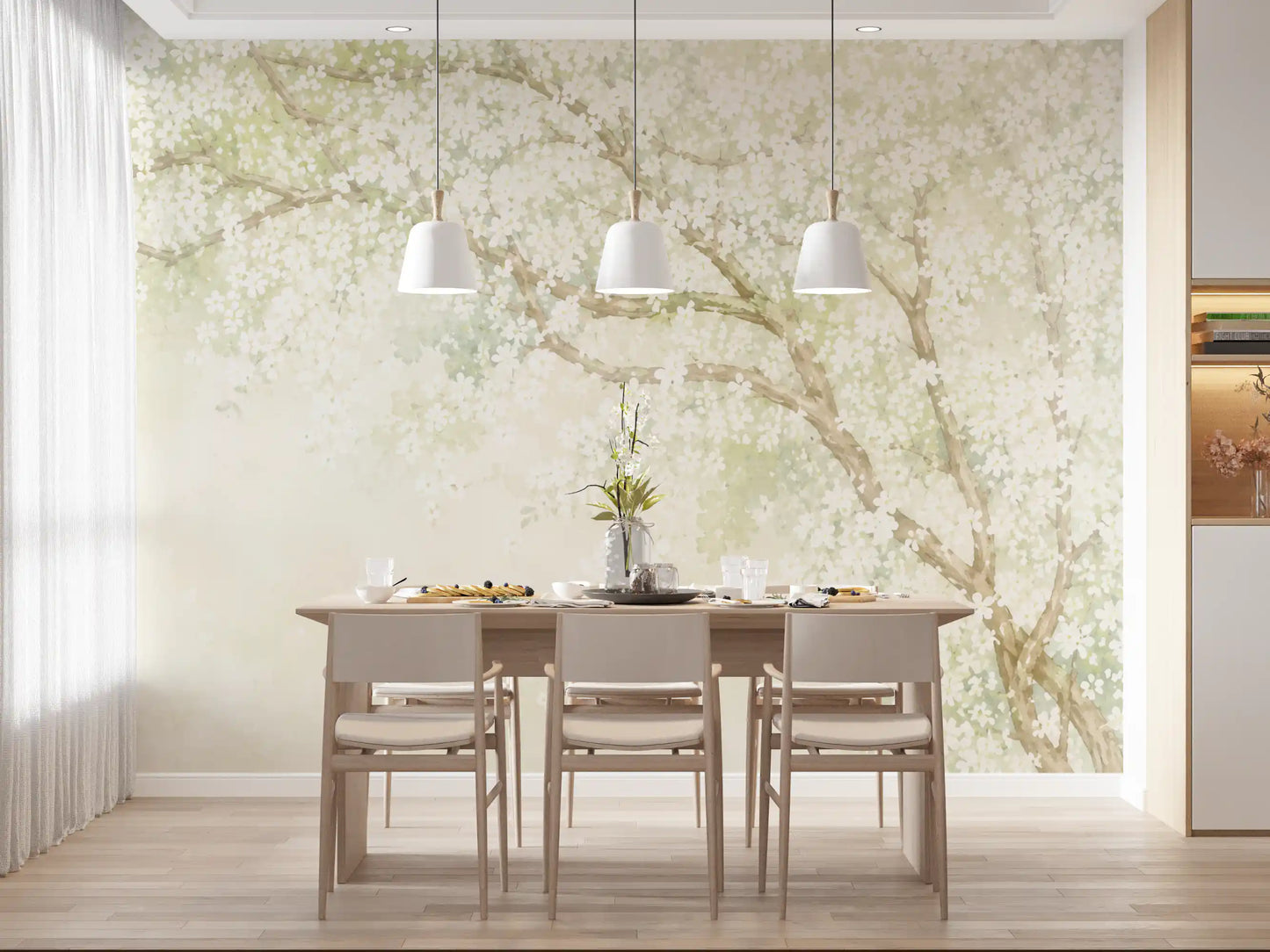 Misty Spring Orchard Canopy Wall Mural