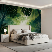 Verdant Tropical Forest Glade Wall Mural