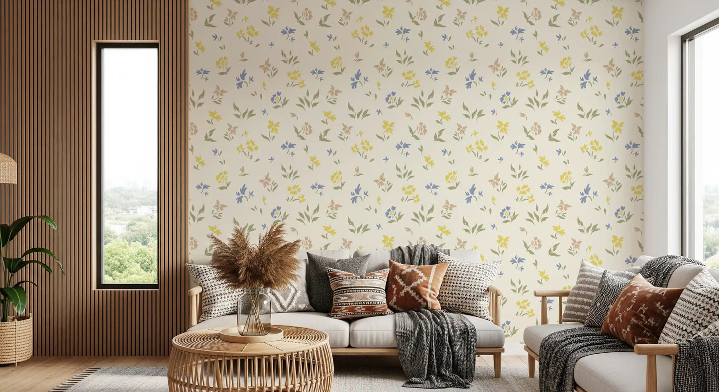Pastel Blossom Flowers Subtle Nursery Deign Wallpaper⁠