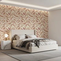 Abstract Painted Leaf Swirls Wallpaper⁠