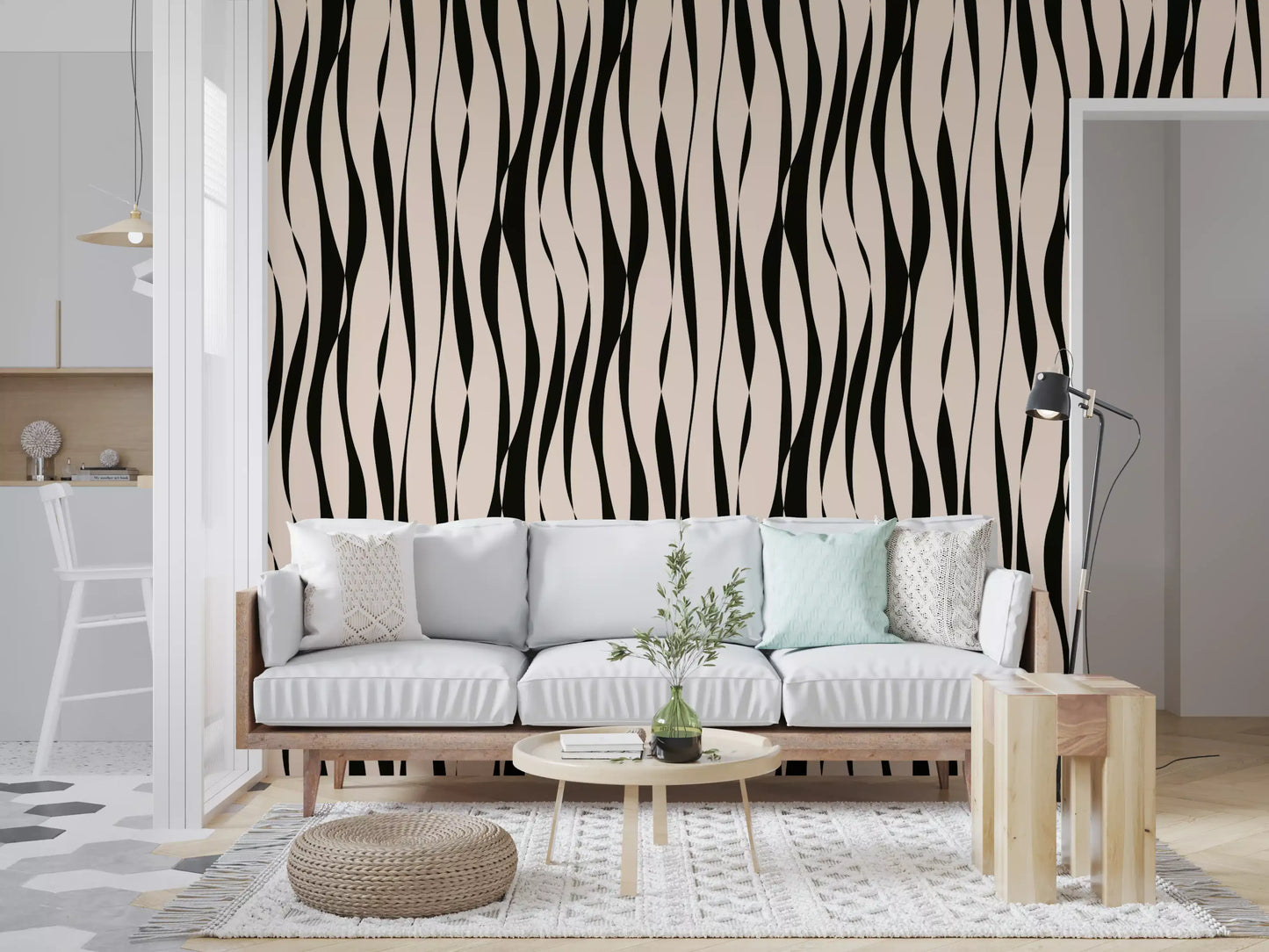 Modern Rhythmic Stripes Wallpaper⁠