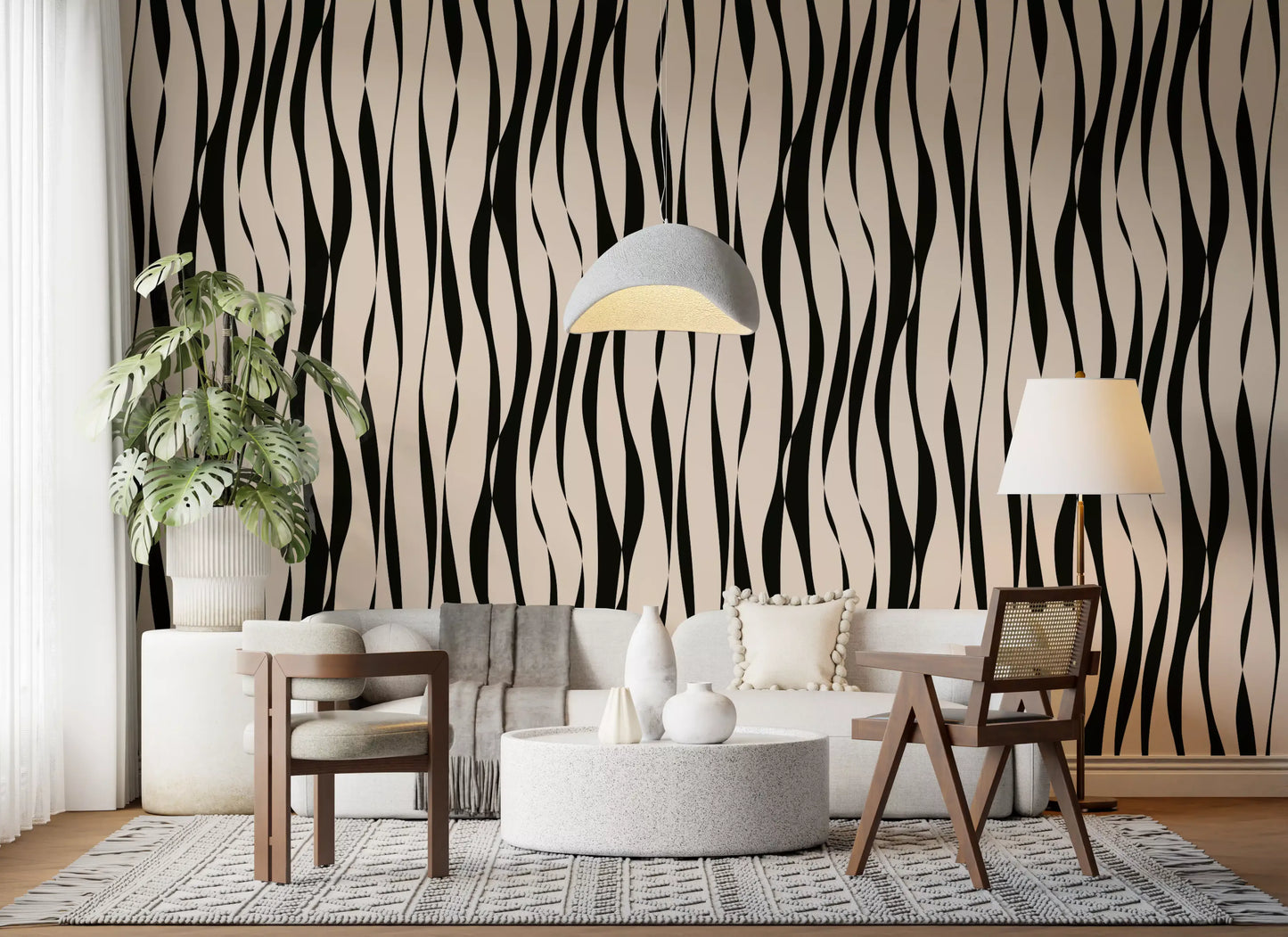 Modern Rhythmic Stripes Wallpaper⁠