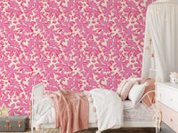 Abstract Pink Floral Brushstrokes Wallpaper⁠