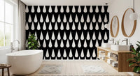 Minimalist Monochrome Raindrop Pattern Wallpaper⁠
