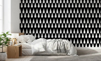 Minimalist Monochrome Raindrop Pattern Wallpaper⁠
