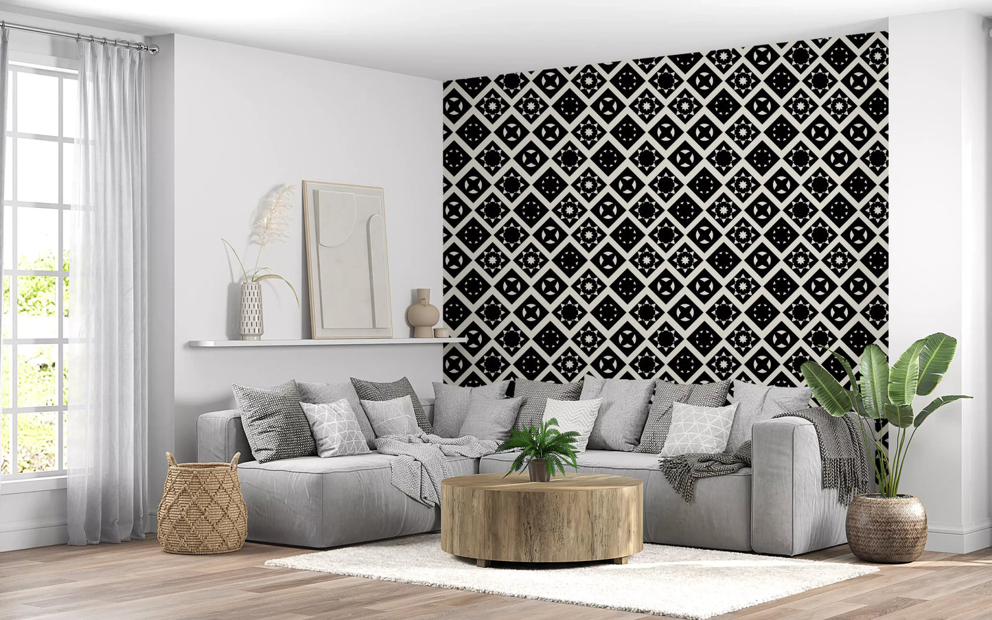 Abstract Star Diamond Tile Wallpaper⁠