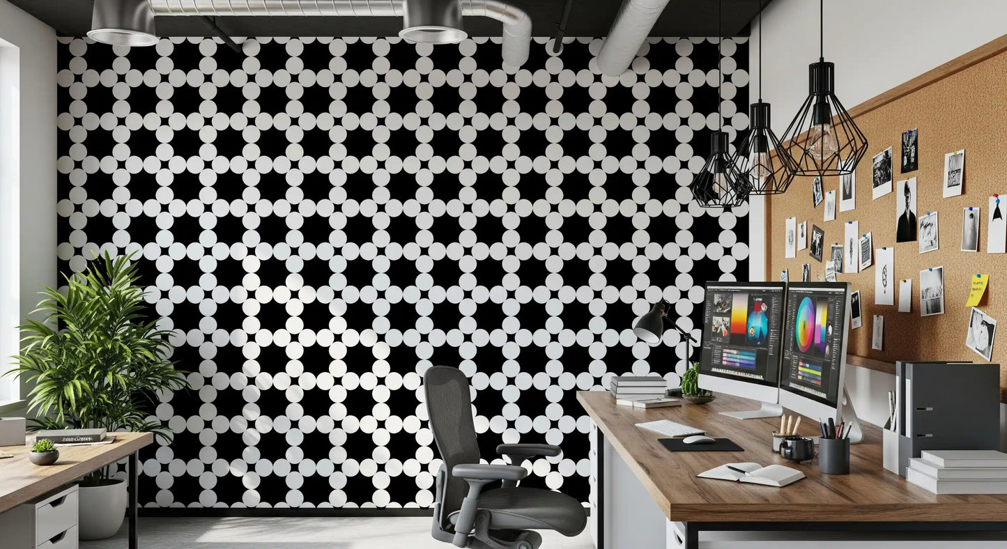 Minimalist Dot Grid Geometry Wallpaper⁠