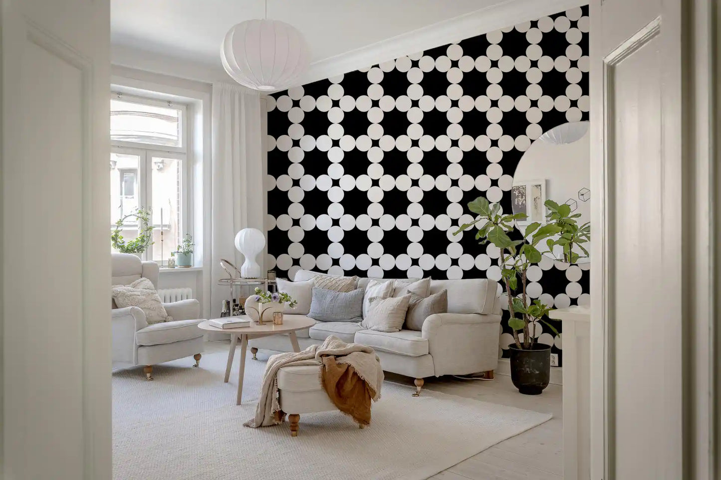 Minimalist Dot Grid Geometry Wallpaper⁠