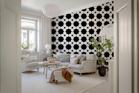 Minimalist Dot Grid Geometry Wallpaper⁠