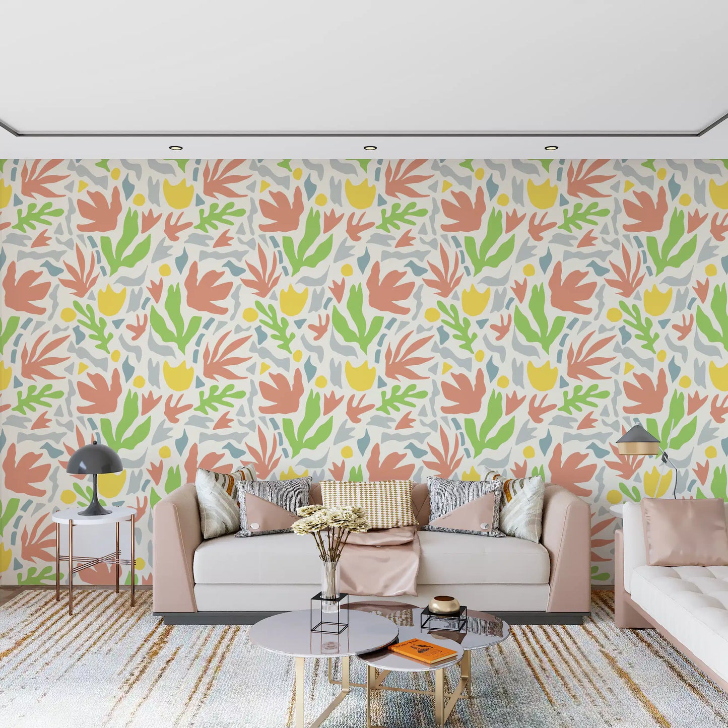 Abstract Matisse Inspired Botanical Cutouts Wallpaper⁠