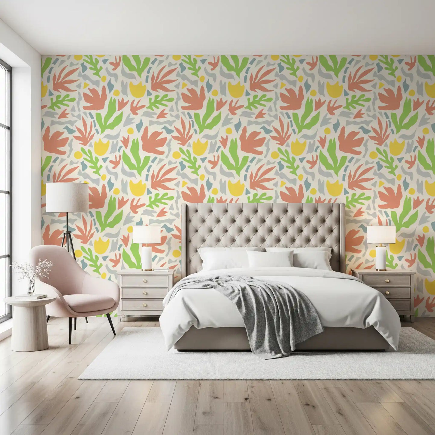 Abstract Matisse Inspired Botanical Cutouts Wallpaper⁠