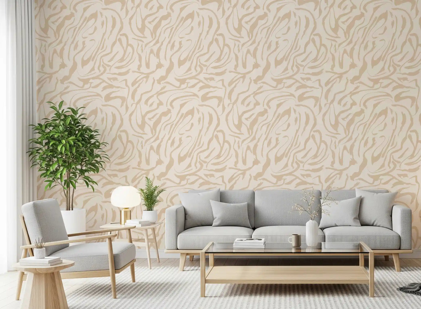 Creamy Fluid Brushstrokes Wallpaper⁠
