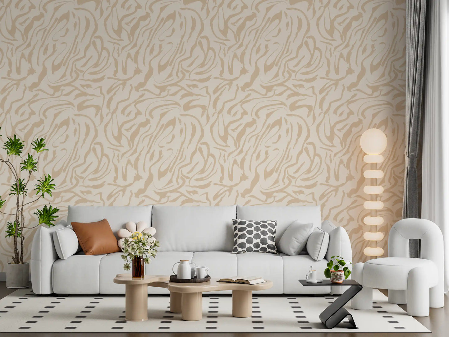Creamy Fluid Brushstrokes Wallpaper⁠