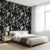 Monochrome Abstract Brushwork Wallpaper⁠