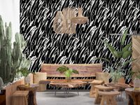 Monochrome Abstract Brushwork Wallpaper⁠