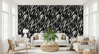 Monochrome Abstract Brushwork Wallpaper⁠