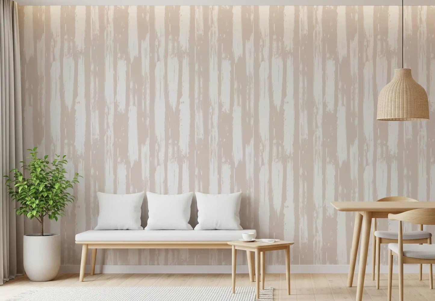 Creamy Brushstroke Stripes Wallpaper⁠