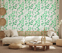 Hand-Drawn Greenery Garden Wallpaper⁠