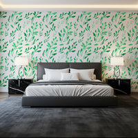 Hand-Drawn Greenery Garden Wallpaper⁠