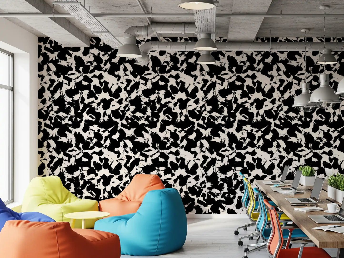 Monochromatic Ink Splatter Abstract Wallpaper⁠