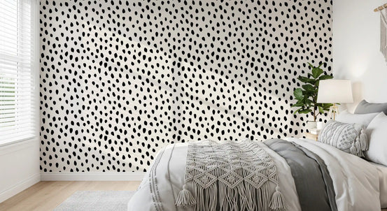 Small black dots scatter across the Minimalist Painted Dotted wallpaper GD11598