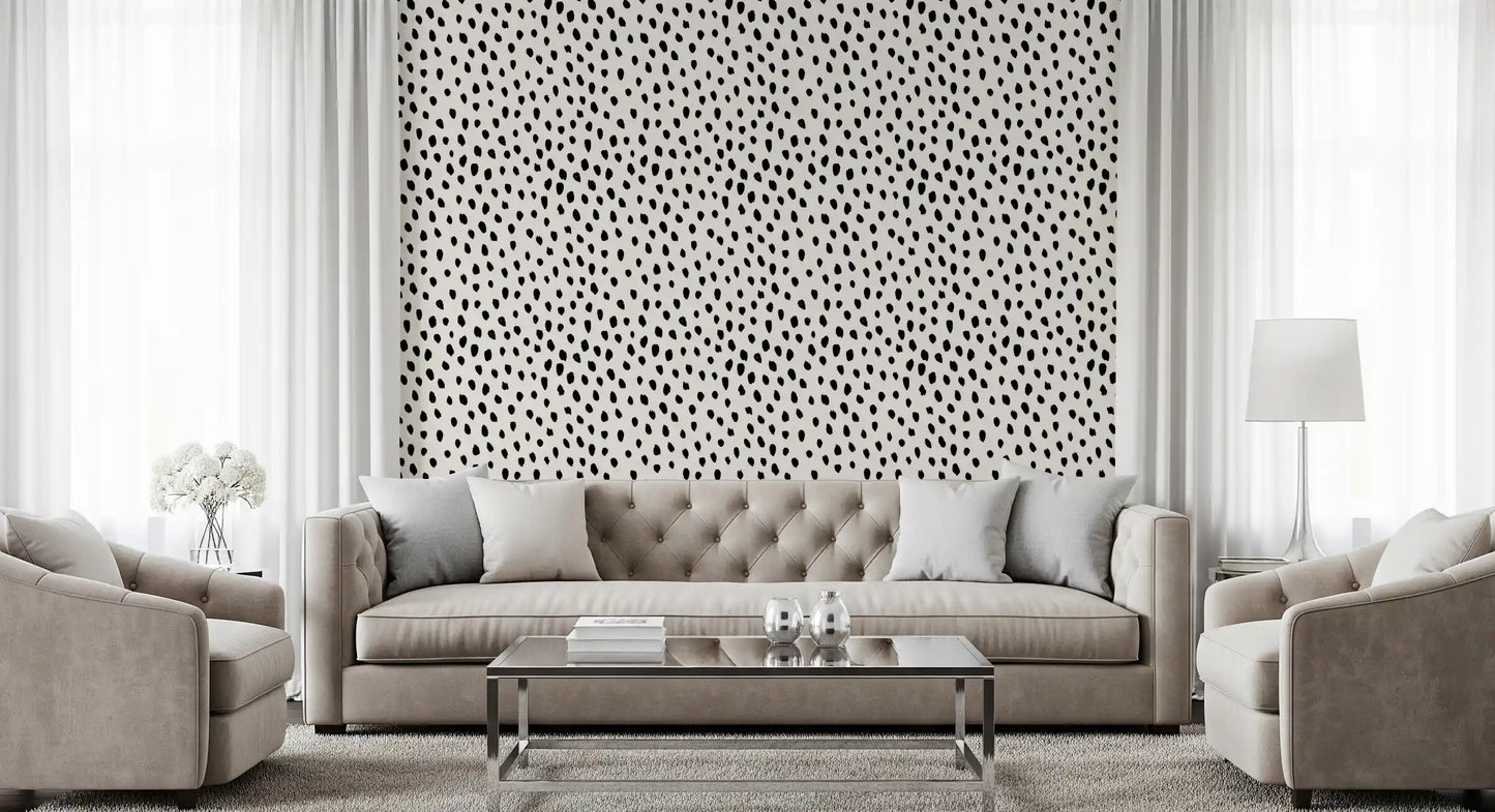 Minimalist Painted Dotted Pattern Wallpaper⁠