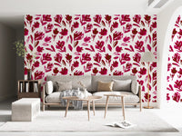 Vibrant Fuchsia Brushstroke Floral Wallpaper⁠