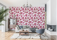 Vibrant Fuchsia Brushstroke Floral Wallpaper⁠