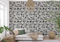 Monochrome Geometric Grid Wallpaper⁠