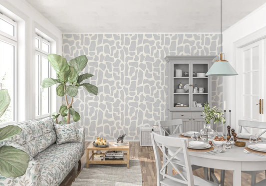 Minimalist Stone Mosaic softens the wallpaper in a calm living room GD11604