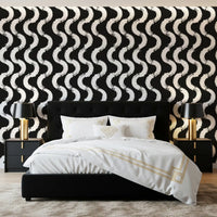 Abstract Painted Wave Motif Wallpaper⁠