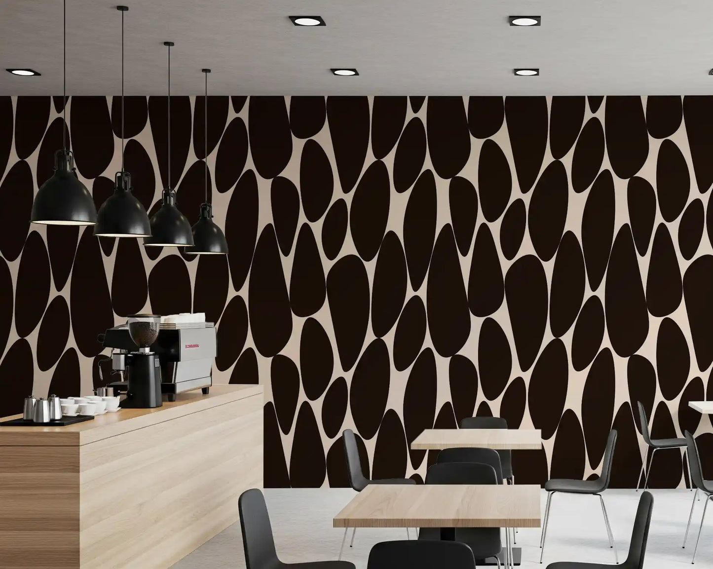 Contemporary Flowing Shapes Wallpaper⁠