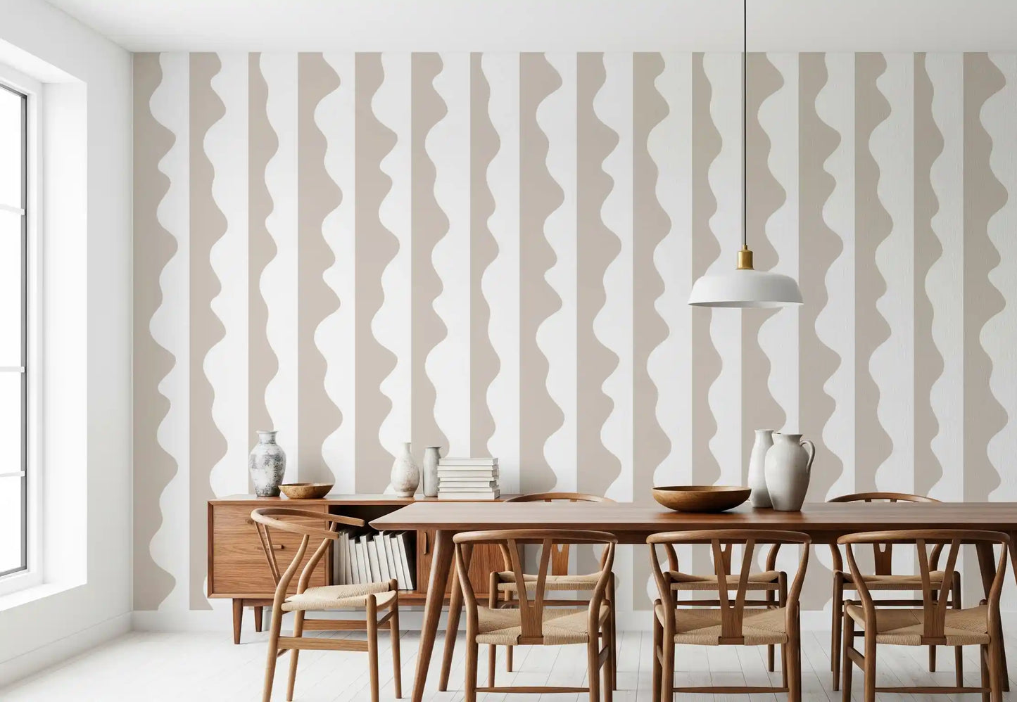 Minimalist Soft Wave Stripes Wallpaper⁠