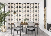 Modern Geometric Interlocking Circle Pattern Wallpaper⁠