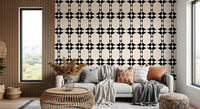 Modern Geometric Interlocking Circle Pattern Wallpaper⁠