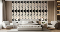 Modern Geometric Interlocking Circle Pattern Wallpaper⁠