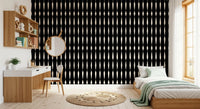 Monochromatic Geometric Column Pattern Wallpaper⁠