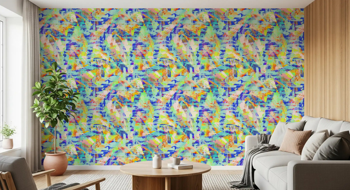 Vibrant Abstract Brushstroke Energy Wallpaper⁠