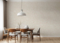 Abstract Cream Maze Pattern Wallpaper⁠