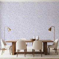Minimalist Violet Maze Pattern Wallpaper⁠