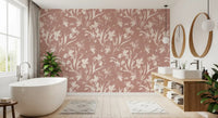 Abstract Floral Earthy Print Wallpaper⁠
