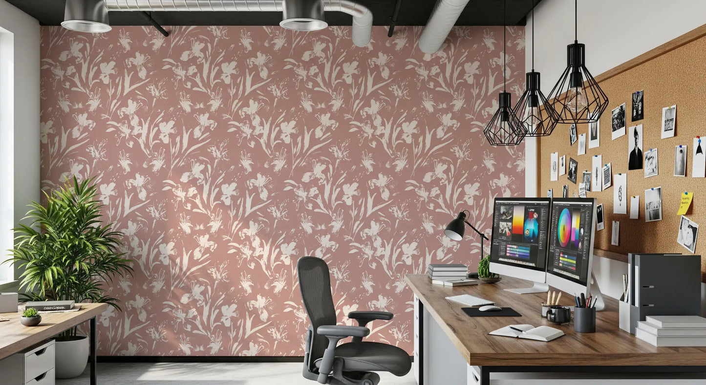 Abstract Floral Earthy Print Wallpaper⁠