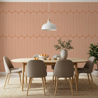 Minimalist Terracotta Arc Pattern Wallpaper⁠